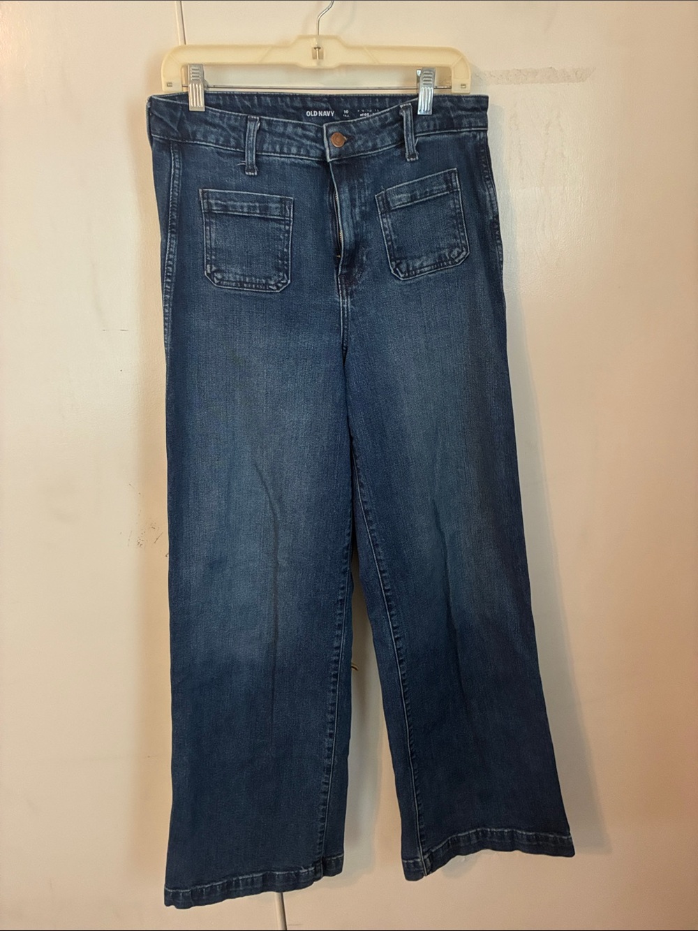 Old Navy Blue Wide-Leg Jeans with Front Patch Pockets